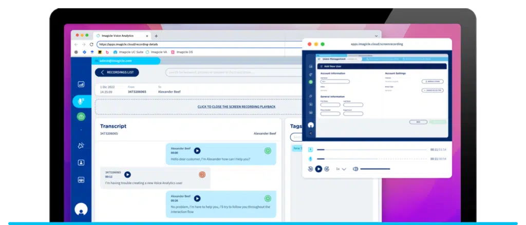 Voice Analytics with Screen Recording